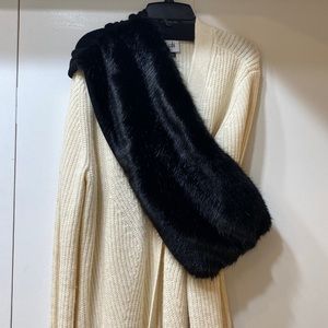 CABI Faux Fur Calm Infinity Scarf. Black. Great Condition